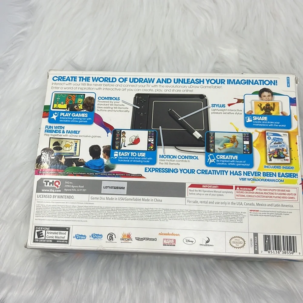 Nintendo Wii uDraw Game tablet with uDraw Studio Instant Artist Black 6” X 4”
